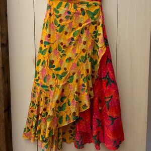 Farm Rio like new multi-print wrap skirt size small